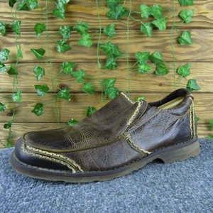 Roan Herren 10 Braun Leder Slipper Leger Halbschuhe Abgenutzt Komfort Schuhe - Bild 1 von 7