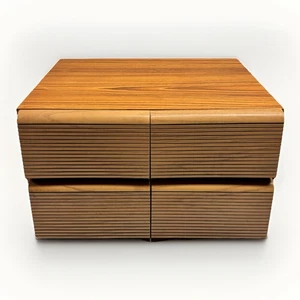 Vintage 4 Drawer VHS Storage Case- 36 Slot Video Tape Cabinet 1980’s Wood Veneer - Picture 1 of 12