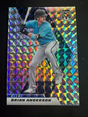 2021 Panini Mosaic Prizm Silver Brian Anderson #196 Miami Marlins  - Image 1 of 2