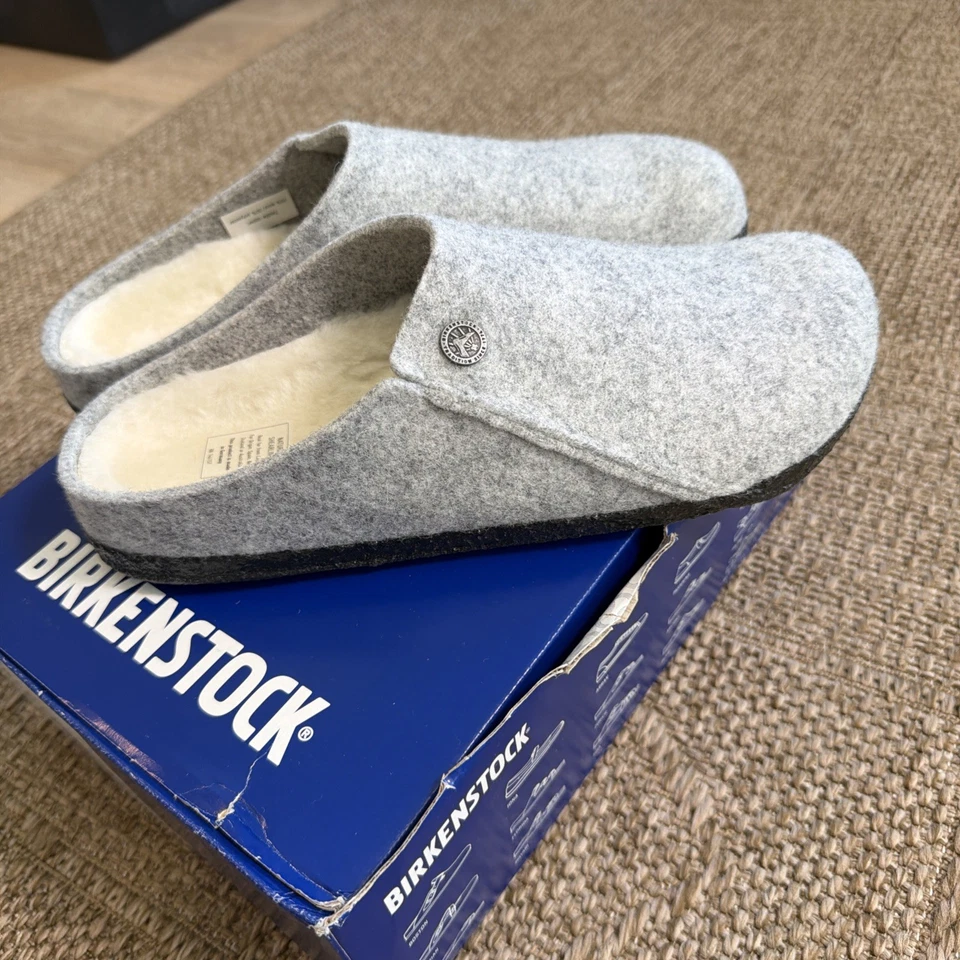 Birkenstock Zermatt Remache Remache Deslizable Gris Claro 1015086 Ajuste Estrecho Talla 41 Foto 1 de 4