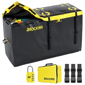 Mockins 60x24x36" Waterproof Cargo Bag | 30 Cu.Ft Hitch Mount Carrier | Yellow - Picture 1 of 9