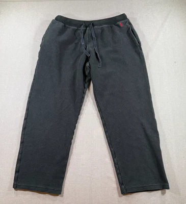 Pantalones deportivos Polo Ralph Lauren tejido gofre para hombre grandes negros rectos térmicos pesados Foto 1 de 4