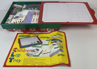 Art Kit Set Drawing Kids Teen Pencils Crayons With Bears Childrens Lap Tray New - Image 1 of 4