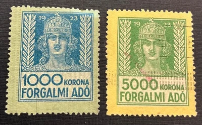 Hungary Revenue Stamps 1923 - Image 1 of 3