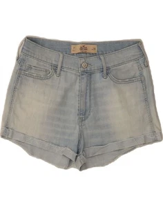 HOLLISTER Womens High Waist Denim Shorts US 7 Medium W28 Blue Cotton BT08 - Picture 1 of 3