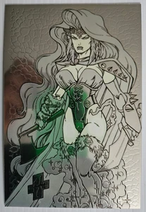 1996 Lady Death Chromium Card Set III Oversize Box Topper O-1 Viking Lady Death - Foto 1 di 2