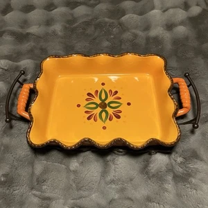 Rectangular Baking Dish W/ Holder Tuscan Home By Home And Garden Party Casserole - Picture 1 of 12