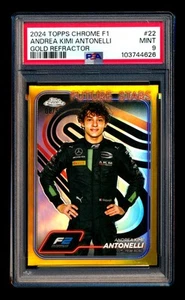 2024 Topps Chrome F1 #22 Andrea Kimi Antonelli RC Gold Refractor #08/50 PSA 9! - Picture 1 of 2