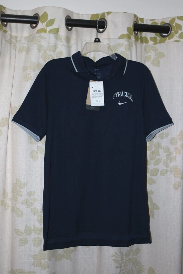 Nike Syracuse University Men's DRI-FIT Coach Performance Polo Shirt Navy M