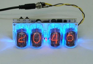 Assembled Nixie clock - in12 tube, blue backlight - Picture 1 of 5