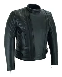 Limusina Acolchada Motocicleta Policía Cuero Chaqueta Blindada Motociclista Negra Doble Forro - Imagen 1 de 5
