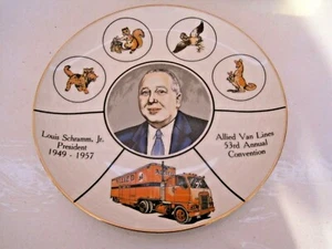 ALLIED VAN LINES DECORATIVE PLATE LOUIS SCHRAMM, JR. PRESIDENT 1949-1957  - Picture 1 of 10