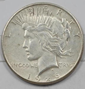 US 1926-S Silver Peace Dollar AU+ U1840 combine shipping - Picture 1 of 2