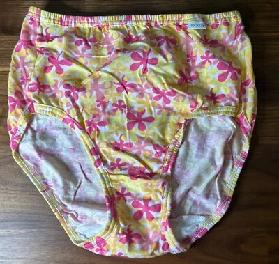 Vtg Jockey For Her Classic Combed Cotton Brief NEW Floral High Waist Sz 6 USA - Image 1 of 4