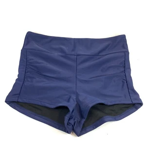 Mazu Swimsuit Tankini Bottoms Bikini Boy Shorts Ruched Navy Blue Women 8  135056 - Picture 1 of 20