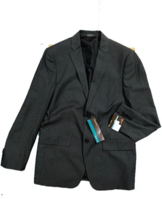Perry Ellis Classic Fit Striped Sportcoat  Jacket Color Charcoal Size 40REG NEW - Image 1 of 4