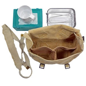 Borsa Da Pane P37 Con Set Di Posate Completo Zaino Contenitore Tazza - Foto 1 di 3
