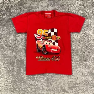 Vintage Cars Shirt Boys XS Red Lightning McQueen Disney Pixar Movie 90s Y2K Kids - Picture 1 of 10