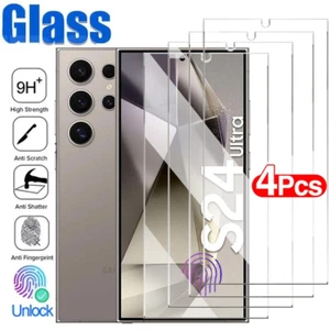 4PCS Screen Protector for Galaxy S24 ULTRA S23 S22 S21Tempered Glass Fingerprint - Picture 1 of 22