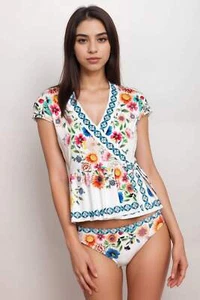 Johnny Was Mirror Palace Tankini Wrap Top CSW6523-N - Picture 1 of 10