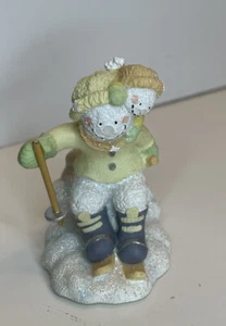 Russ Berrie Sculture di ghiaccio pupazzo di neve statuetta sci che scorre attraverso la neve #21367 - Foto 1 di 7