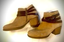 Women’s  Sonoma Life Style Brown Tan Suede Ankle Booties Size 8.5 Medium