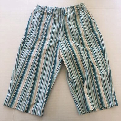 Pantalones cortos Blair azul beige a rayas bolsillos talla 12P A3693 Foto 1 de 4