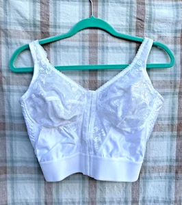 Sears Ah-h Bra Women’s White Wirefree Front closure long line bra - Picture 1 of 2