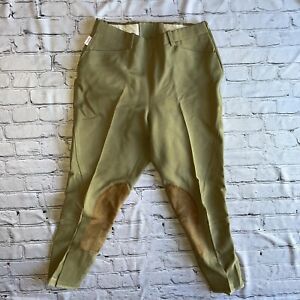 Vintage Tailored Sportsman Green Beige Breeches Womens Riding Pants