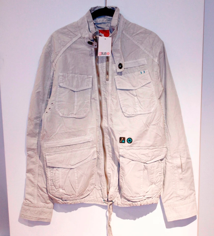 Chaqueta GSUS SINDUSTRIES Búho Beige Ligera Cremallera 100% Algodón L Foto 1 de 1