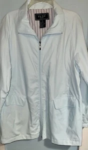Damenjacke Fuda Sport Langarm babyblau Reißverschluss Größe Large mittellang - Bild 1 von 9