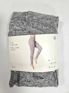 New Day Cozy Leggings Womens Large Wide Waistband Stretch Heather Gray - Picture 1 of 13