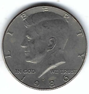 1986-D Denver Circulated Copper-Nickel Clad Copper Strike Half Dollar Coin! - Picture 1 of 2