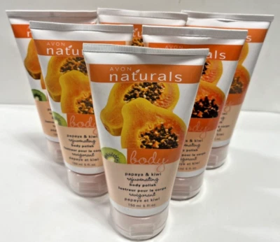 Avon Naturals~Papaya & Kiwi Rejuvenating Body Polish~Lot of 6~New Sealed - Image 1 of 4