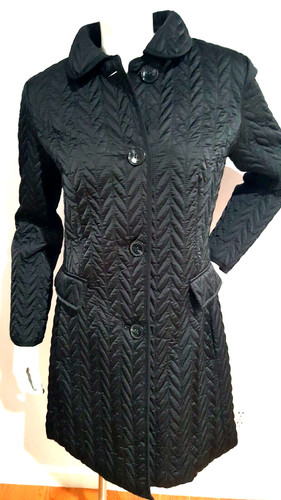 NUOVA GIACCA NERA TRAPUNTATA CHEVRON KATE SPADE NEW YORK 33" TAGLIA S