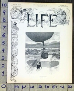 1906 HOT AIR BALLOON EAVESDROP AIRSHIP AVIATION MERRICK LIFE ART COVER FC2801 - Picture 1 of 1
