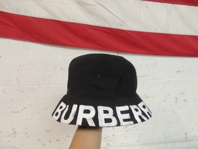 BURBERRY - Reversible Logo-Print Cotton-Gabardine Bucket Hat - Black SIZE XL - Image 1 of 4