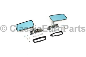 Chrome Door flag mirror set L+R for BMW E3 E6 E9 E10 1602 2002 tii E12 E21 Early - Picture 1 of 13