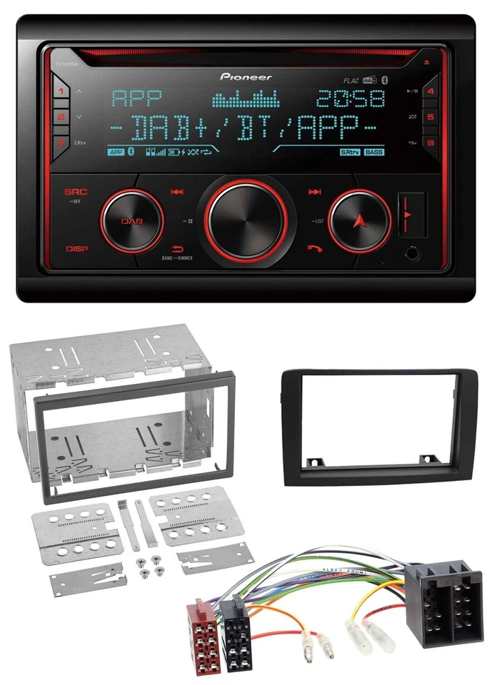 Pioneer 2DIN DAB MP3 Bluetooth USB CD Autoradio für Fiat Idea ab 05 schwarz - Bild 1 von 4