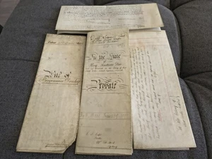Lot 4 Antique Document Probates 1800s Australia 1Supreme Court NSW Embossed Seal - Picture 1 of 4