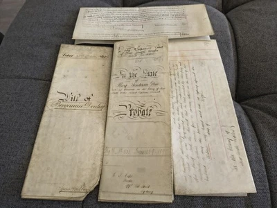 Lot 4 Antique Document Probates 1800s Australia 1Supreme Court NSW Embossed Seal - Image 1 of 4