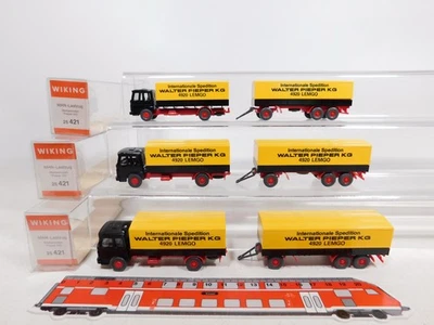 3x wiking H0 1:87 25 421 Modello Pubblicitario Autotreno Man Pieper KG Mint + - Immagine 1 di 4