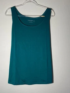 Camiseta sin mangas Susan Graver Essentials talla 1X verde azulado elástica de viaje NUEVA - Imagen 1 de 6