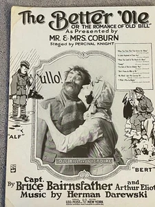 1918 WHEN YOU TAKE THAT TRIP THROUGH THE RHINE Partituras THE BETTER OLE, Coburn - Imagen 1 de 4