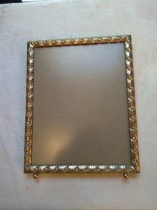 Vintage 1960's Ornate Gold Picture Frame With Legs Velvet Back 10.5"Hx8.2"W - Picture 1 of 16