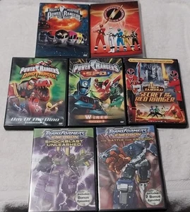Kids Dvd Lot Of 7 MIGHTY MORPHIN POWER RANGERS AND TRANSFORMERS  - Picture 1 of 2
