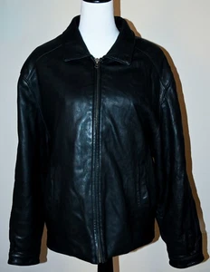 Vintage Couture J. Park 100% Lammleder Bomberjacke Schwarz Herren L - Bild 1 von 7