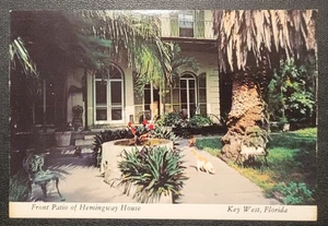 Vintage Postcard - Hemingway House - Key West - Florida - Front Patio - Cat - Picture 1 of 4