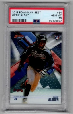 2018 Bowman's Best Ozzie Albies RC PSA 10 Atlanta Braves #54 - Image 1 of 2
