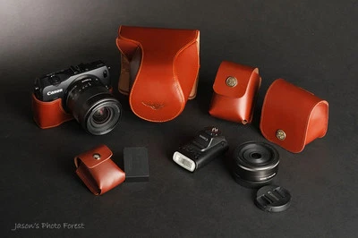 Real Leather Full Camera Case and other 4 accessories for CANON EOS-M (A) - Image 1 of 4